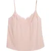 St John St. John Lace Trim Silk Crepe Camisole In Pink