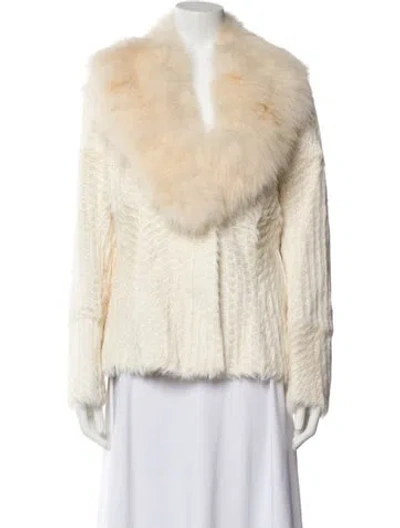 Pre-owned St John Lamb Fur Fur Jacket In Neutral