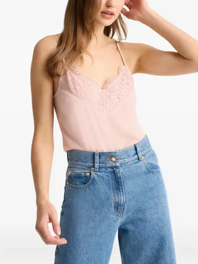 ST JOHN LANA CAMI LACE-TRIMMED TOP
