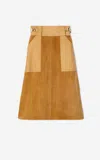 St John Leather And Suede Skirt In Caae