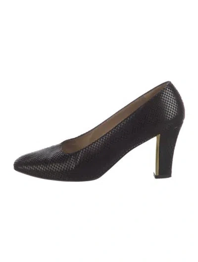 Pre-owned St John Leather Animal Print Pumps In Multicolor