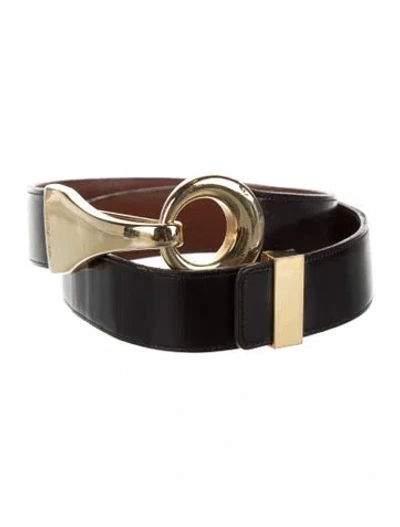 Pre-owned St John Leather Belt In Black