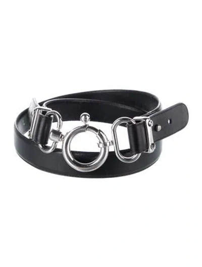 Pre-owned St John Leather Belt In Black