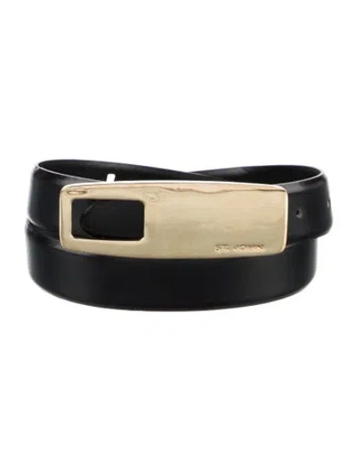 Pre-owned St John Leather Belt In Black