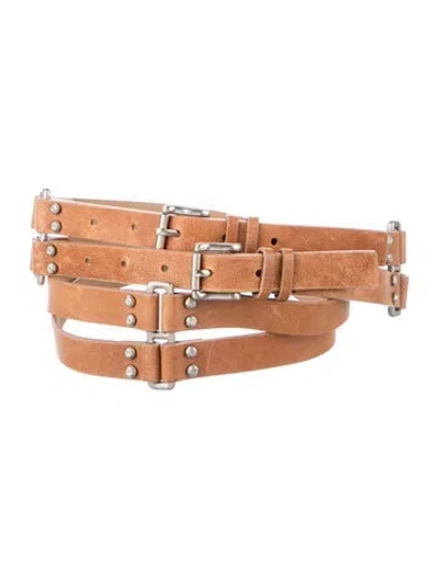 Pre-owned St John Leather Belt In Brown