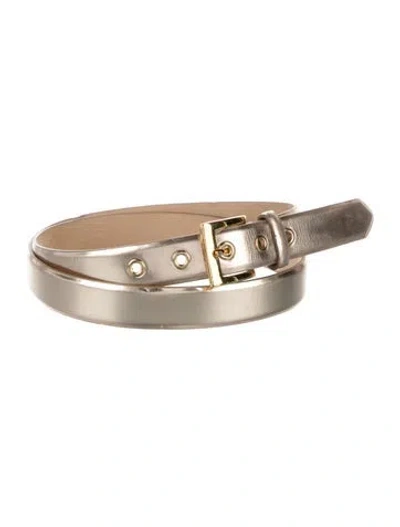 Pre-owned St John Leather Belt In Gold