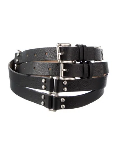 Pre-owned St John Leather Belt Kit In Black