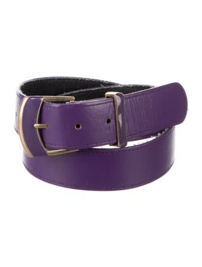 Pre-owned St John Leather Belt In Purple