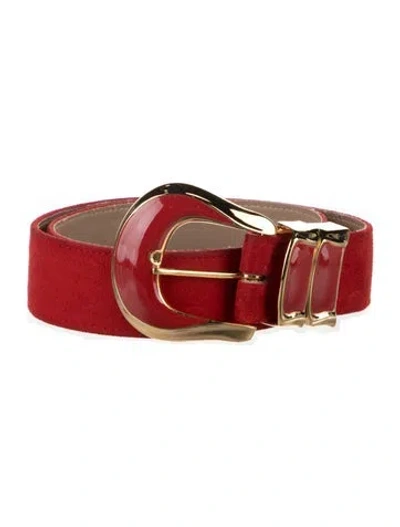 Pre-owned St John Leather Belt In Red