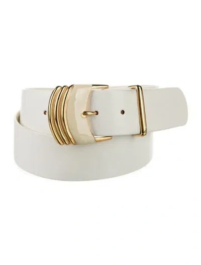 Pre-owned St John Leather Belt In White