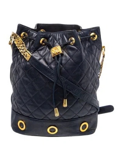 Pre-owned St John Leather Bucket Bag In Blue
