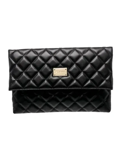 Pre-owned St John Leather Clutch In Black