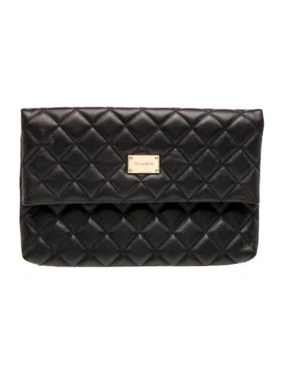 Pre-owned St John Leather Clutch In Black