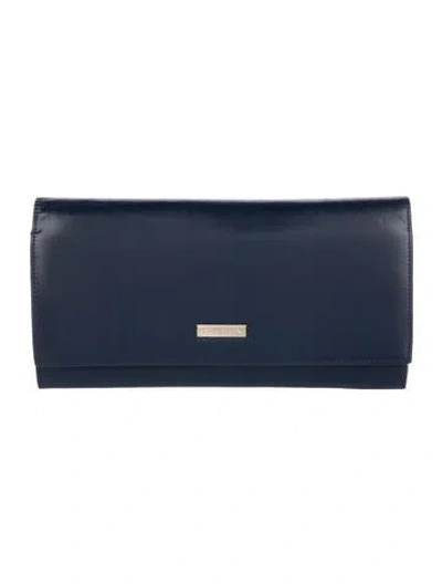 Pre-owned St John Leather Continental Wallet In Blue