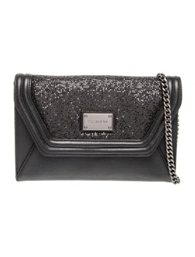 Pre-owned St John Leather Crossbody Bag In Black