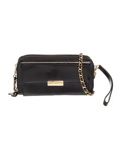 Pre-owned St John Leather Crossbody Bag In Black