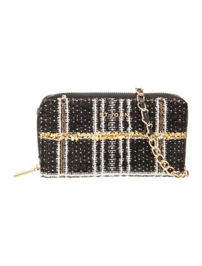 Pre-owned St John Leather Crossbody Bag In Black