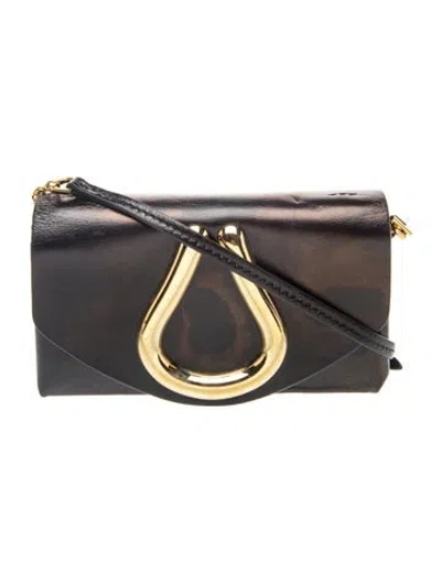Pre-owned St John Leather Crossbody Bag In Black