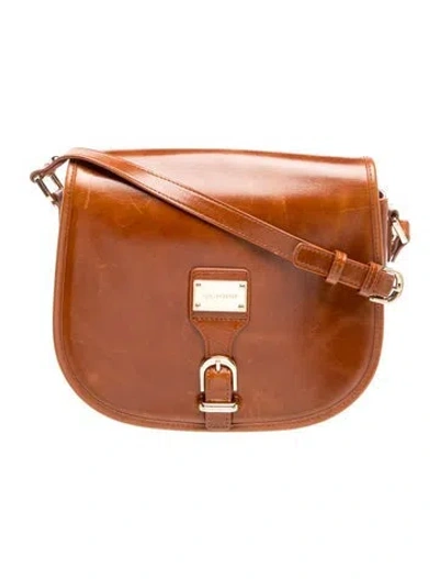 Pre-owned St John Leather Crossbody Bag In Brown