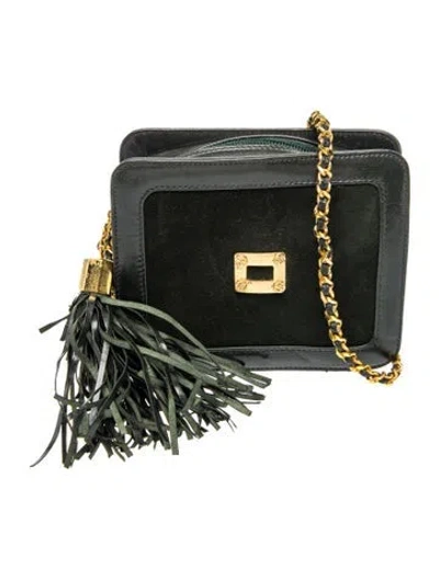 Pre-owned St John Leather Crossbody Bag In Green