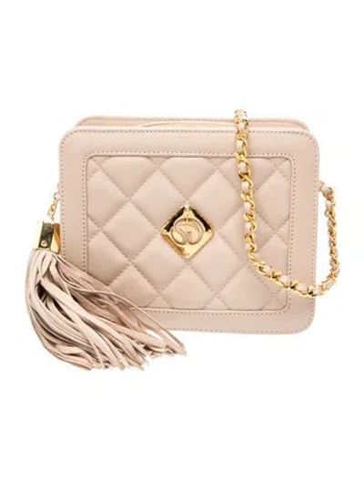 Pre-owned St John Leather Crossbody Bag In Neutrals