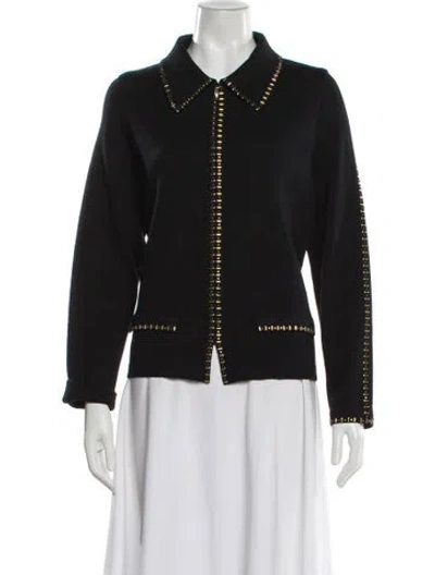 Pre-owned St John Leather Evening Jacket In Black