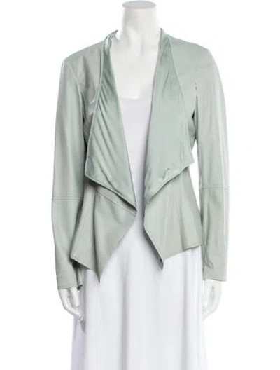 Pre-owned St John Leather Evening Jacket In Blue