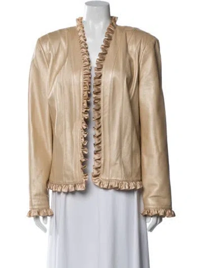 Pre-owned St John Leather Evening Jacket In Neutral