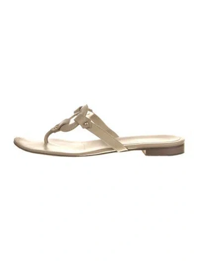 Pre-owned St John Leather Flip Flops