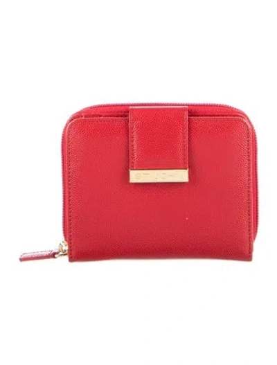 Pre-owned St John Leather French Purse In Red