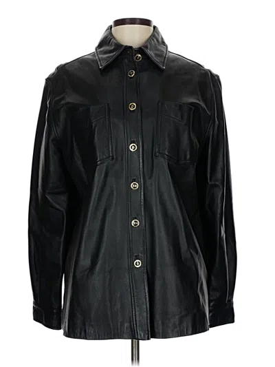 Pre-owned St John Leather Jacket In Black