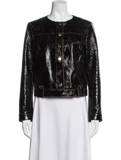 Pre-owned St John Leather Jacket In Black