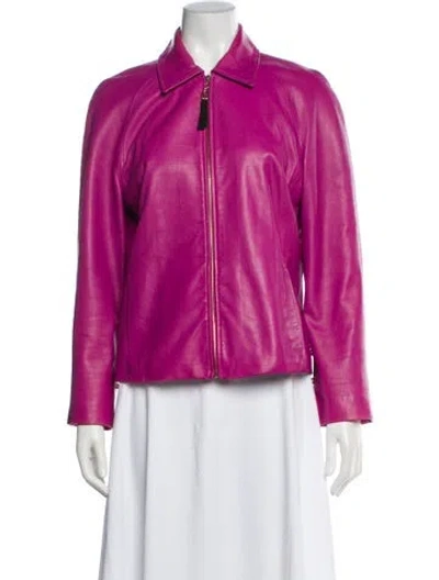 Pre-owned St John Leather Jacket In Multi