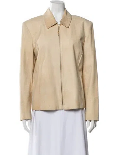 Pre-owned St John Leather Jacket In Neutral