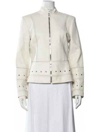 Pre-owned St John Leather Jacket In Neutral