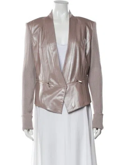 Pre-owned St John Leather Jacket In Pink