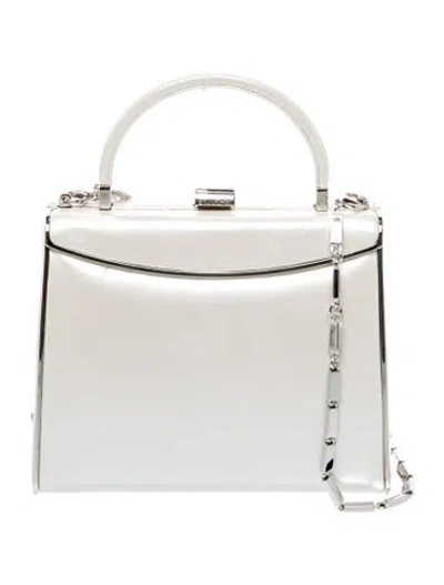 Pre-owned St John Leather Minaudière In White