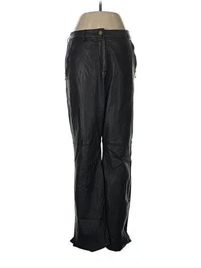 Pre-owned St John Leather Pants In Black