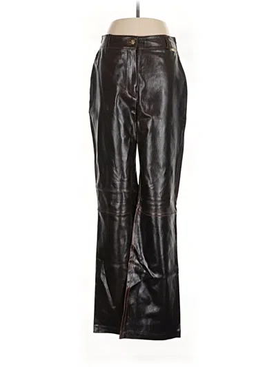 Pre-owned St John Leather Pants In Brown