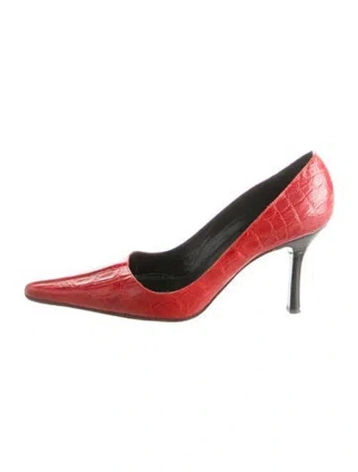 Pre-owned St John Leather Pumps In Red