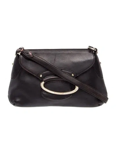 Pre-owned St John Leather Shoulder Bag In Black