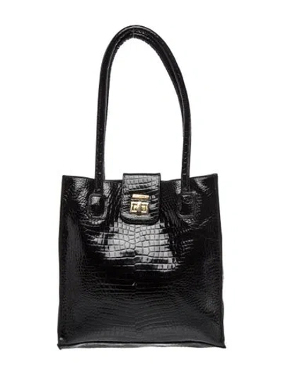 Pre-owned St John Leather Shoulder Bag In Black