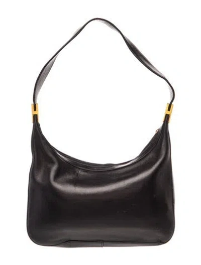Pre-owned St John Leather Shoulder Bag In Black