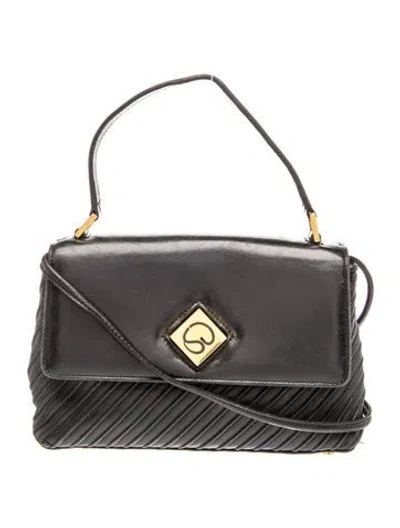 Pre-owned St John Leather Shoulder Bag In Black