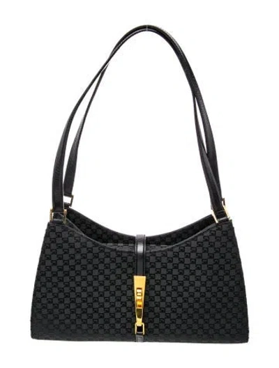 Pre-owned St John Leather Shoulder Bag In Black