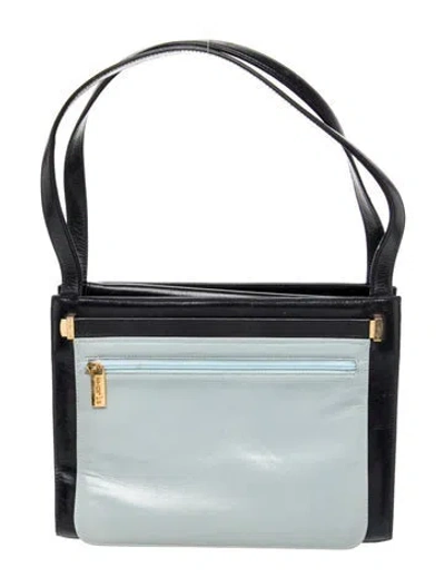 Pre-owned St John Leather Shoulder Bag In Blue