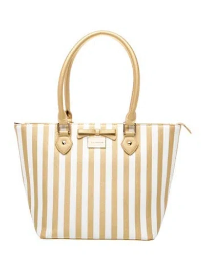 Pre-owned St John Leather Shoulder Bag In Gold/metallic