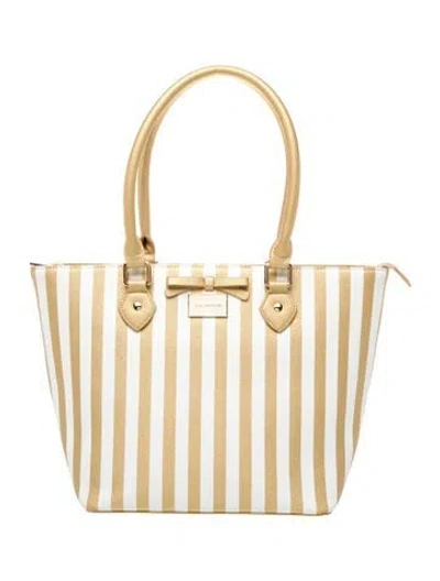 Pre-owned St John Leather Shoulder Bag In Gold/metallic
