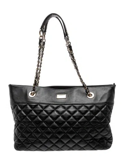 Pre-owned St John Leather Shoulder Bag Large In Black