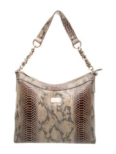 Pre-owned St John Leather Shoulder Bag In Neutral